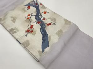 引箔柿の木模様織出し名古屋帯